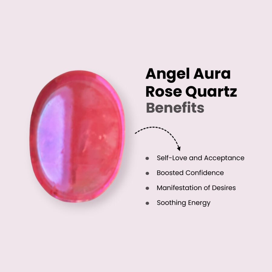 Angel Aura Rose Quartz Worry Stone - Love, Light & Calm