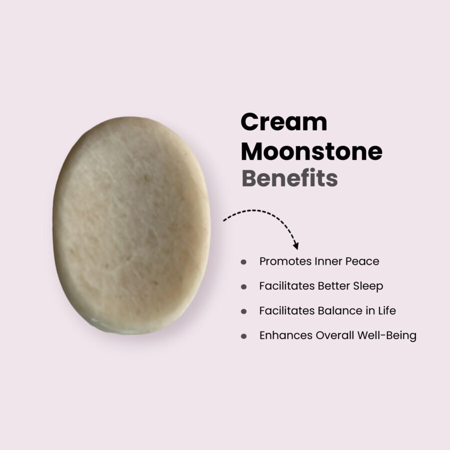 Cream Moon Worry Stone for Serenity and Emotional Healing