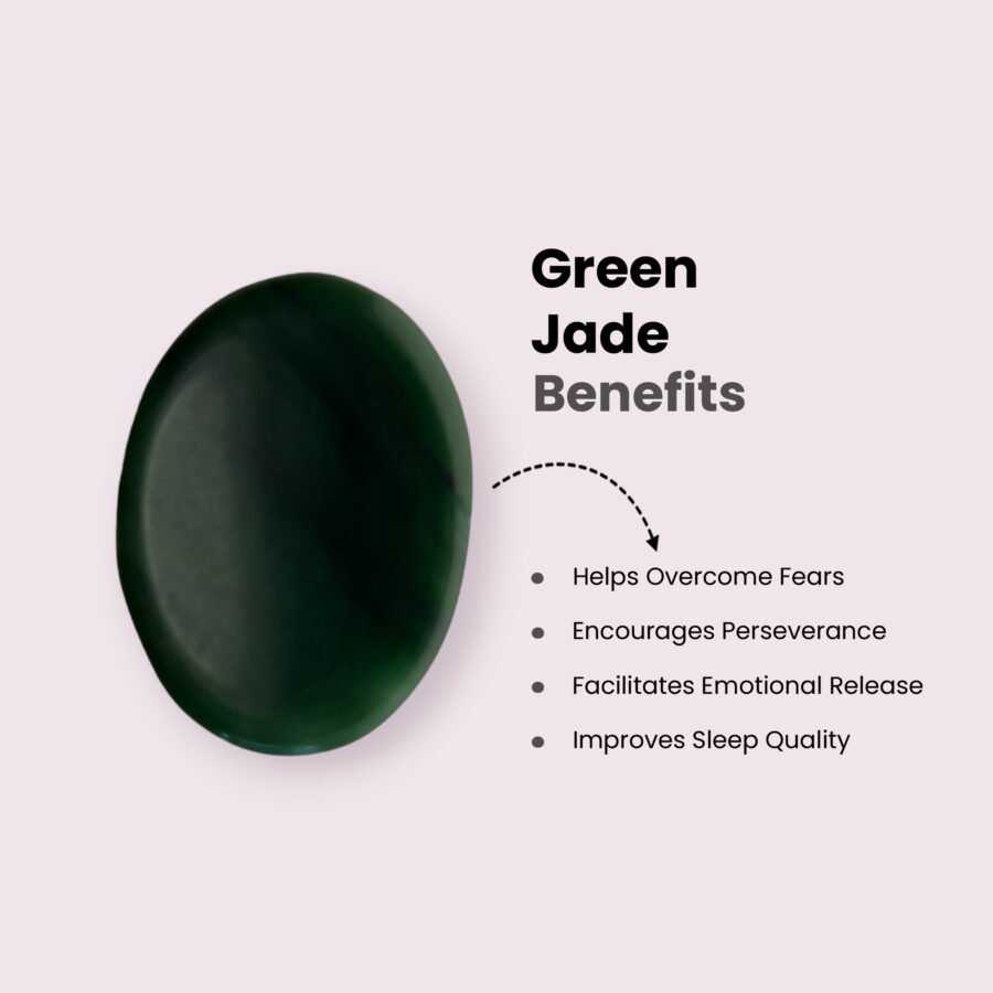 Green Jade Worry Stone for Harmony and Prosperity