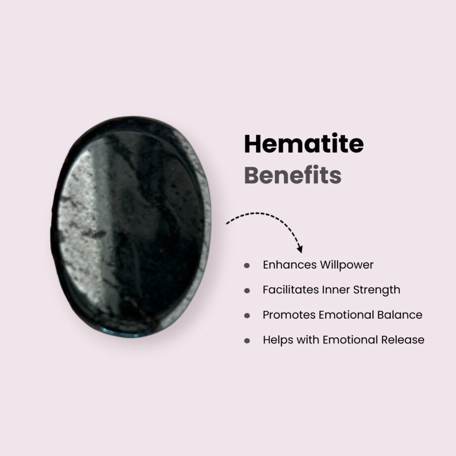 Hematite Worry Stone for Grounding and Protection