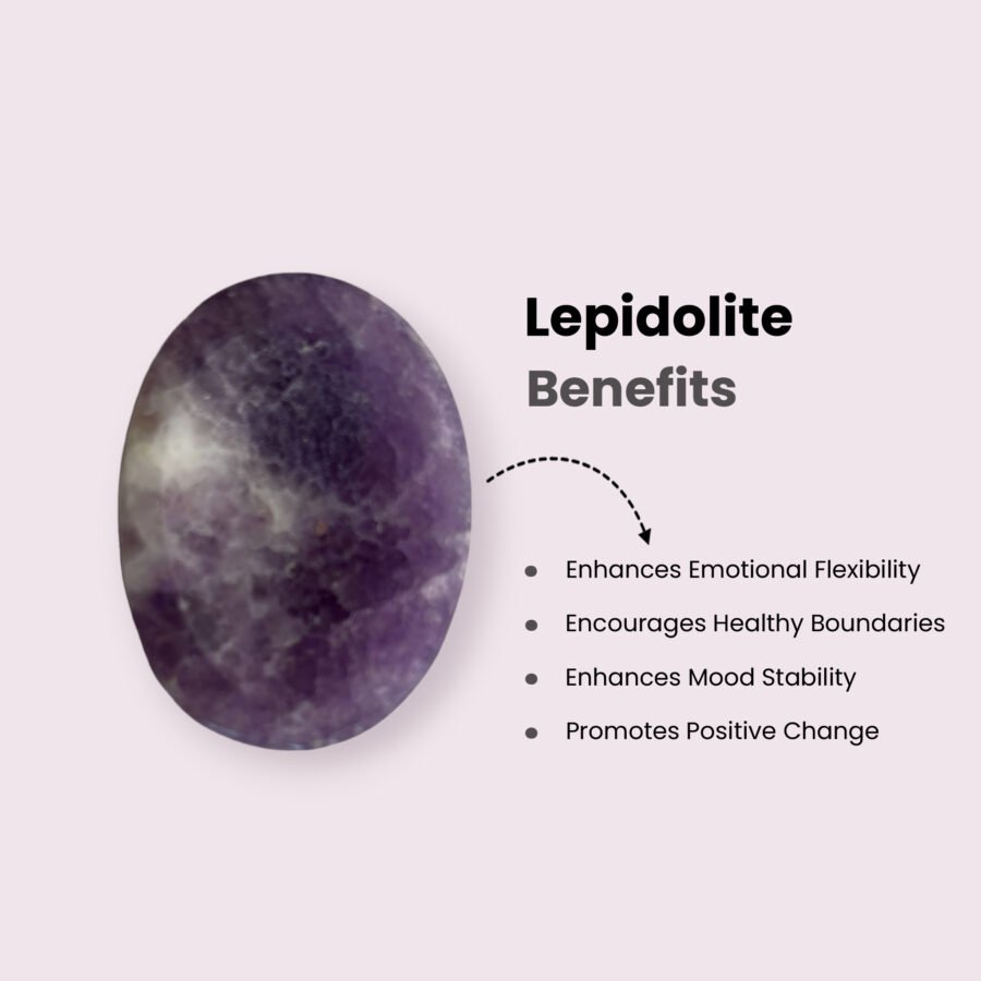 Lepidolite Worry Stone – Serenity & Stress Relief Crystal