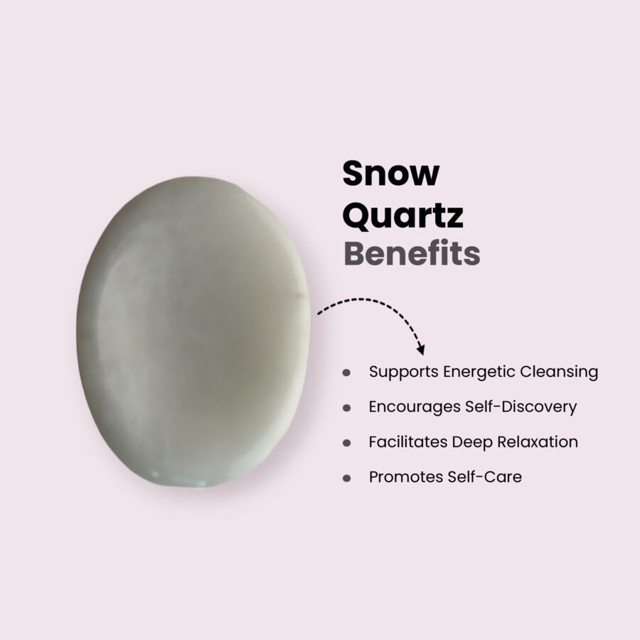 Snow Quartz Worry Stone – Stone of Clarity & Purity