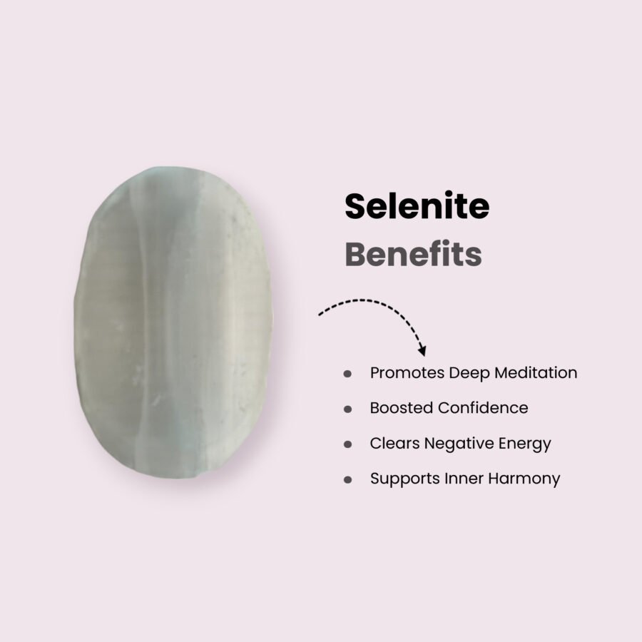 Selenite Worry Stone – Stone of Purity & Mental Clarity