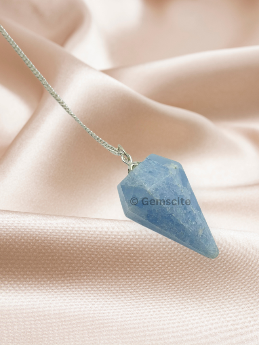 Blue Calcite Gemstone Pendulum - Image 3