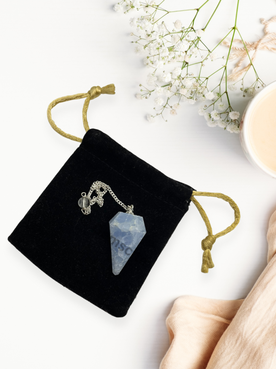 Blue Calcite Gemstone Pendulum - Image 4