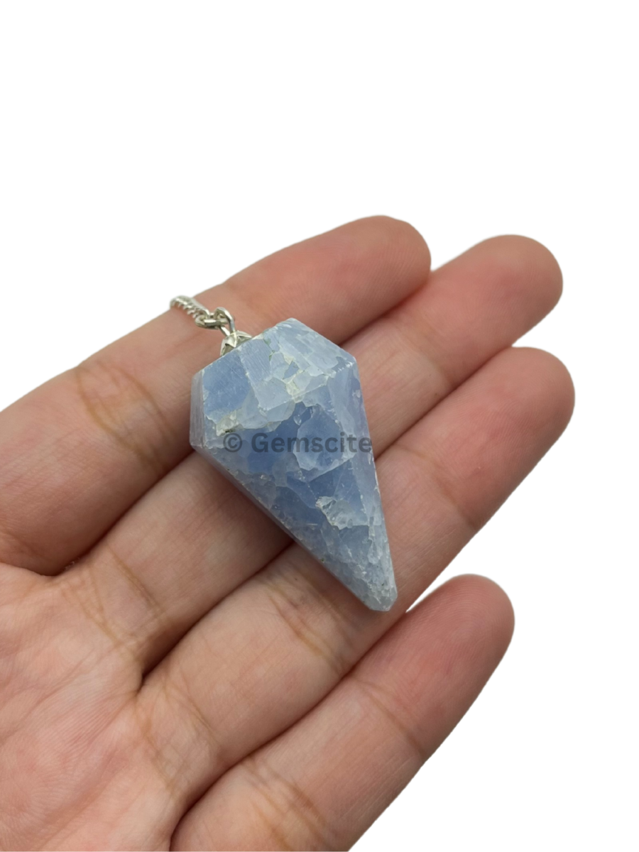 Blue Calcite Gemstone Pendulum - Image 6