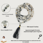 Black Rutilated Quartz Hand Knotted Jap Mala - Image 4