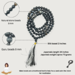 Black Banded Agate Hand Knotted Jap Mala - Image 4