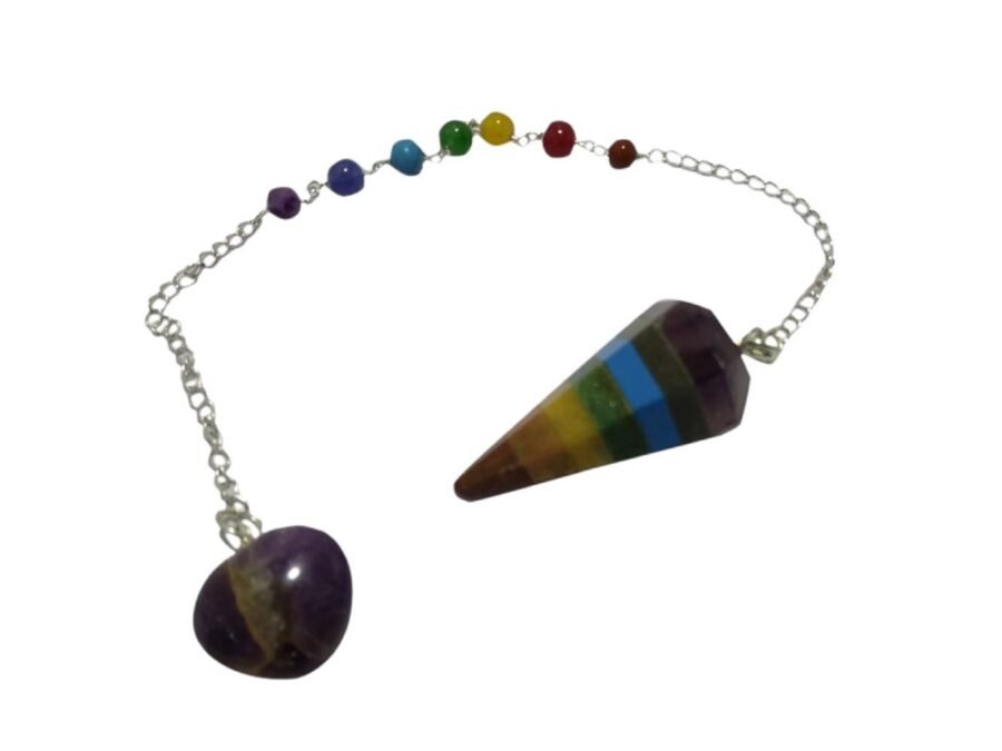 Seven Chakra With Amethsyt Heart Pendulum Set - Image 2