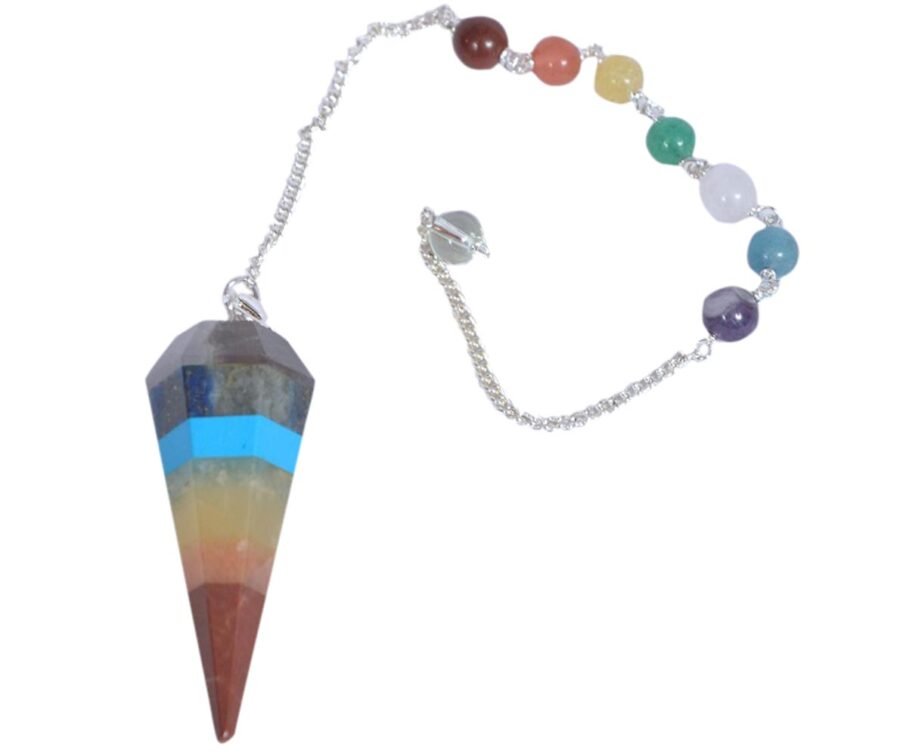 Seven Chakra Firoza with Chakra Chain Pendulum