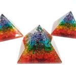 7-Chakra Dyed Orgonite Pyramid - Image 3