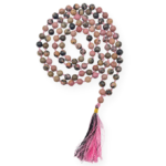 Rohdonite with Black Matrix Without Hand Knotted Jap Mala