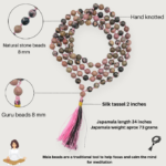 Rohdonite with Black Matrix Without Hand Knotted Jap Mala - Image 4