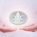Selenite Round Plate Goddess Moon - Image 4