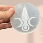 Selenite Round Plate Goddess Moon - Image 5