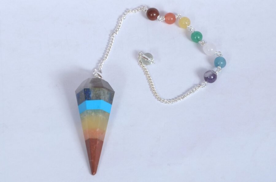 Seven Chakra Firoza with Chakra Chain Pendulum - Image 2