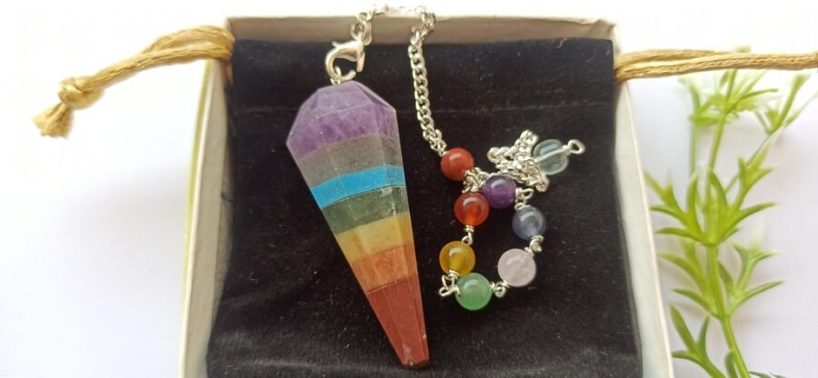 Seven Chakra Firoza with Chakra Chain Pendulum - Image 4