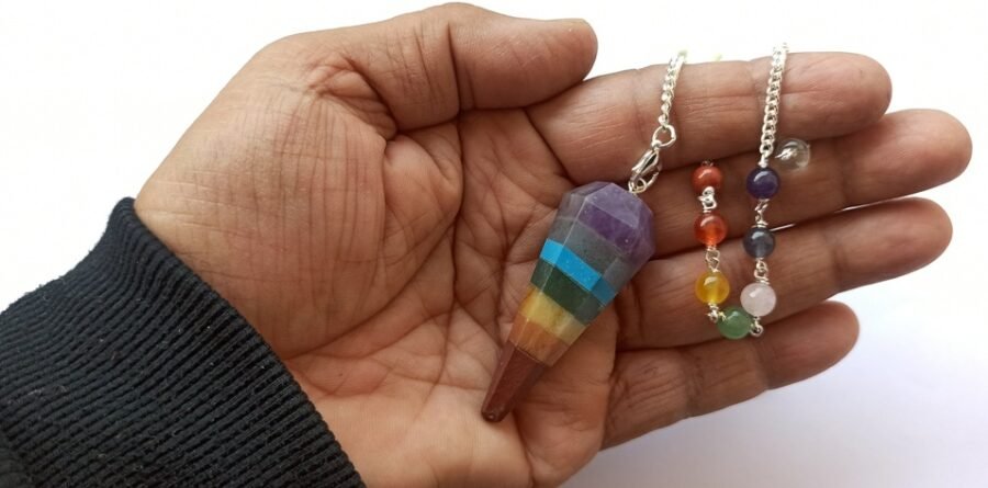 Seven Chakra Firoza with Chakra Chain Pendulum - Image 7