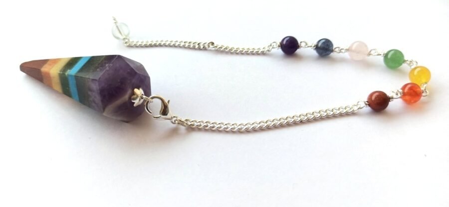 Seven Chakra Firoza with Chakra Chain Pendulum - Image 8