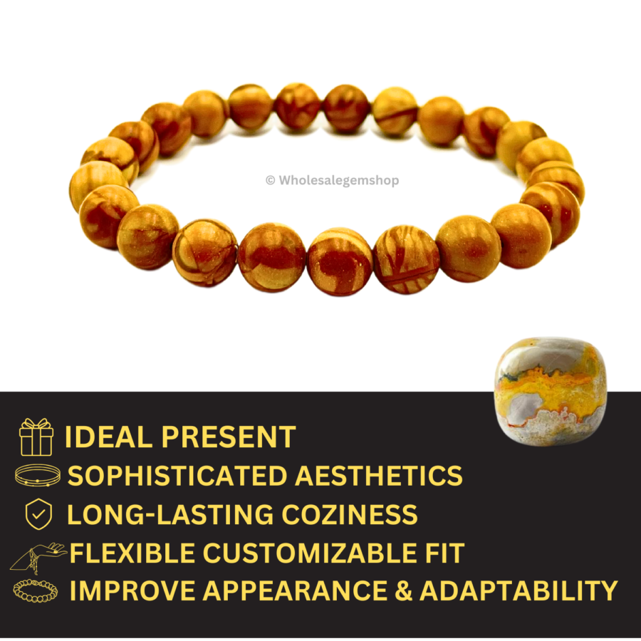 Yellow Jasper Single Stone Bracelet - Image 4