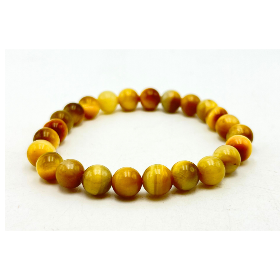 Gold Tiger Eye Single Stone Bracelet