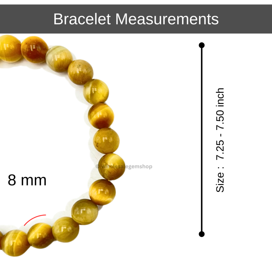 Gold Tiger Eye Single Stone Bracelet - Image 3