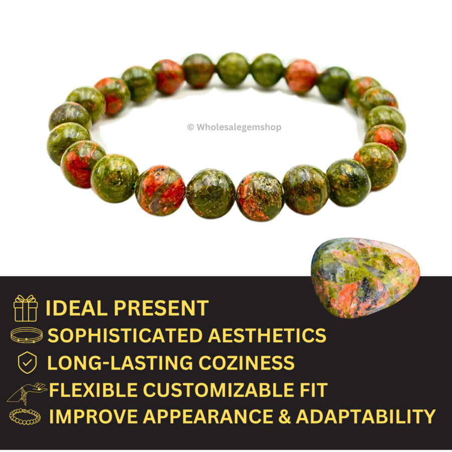Unakite Single Stone Bracelet - Image 4