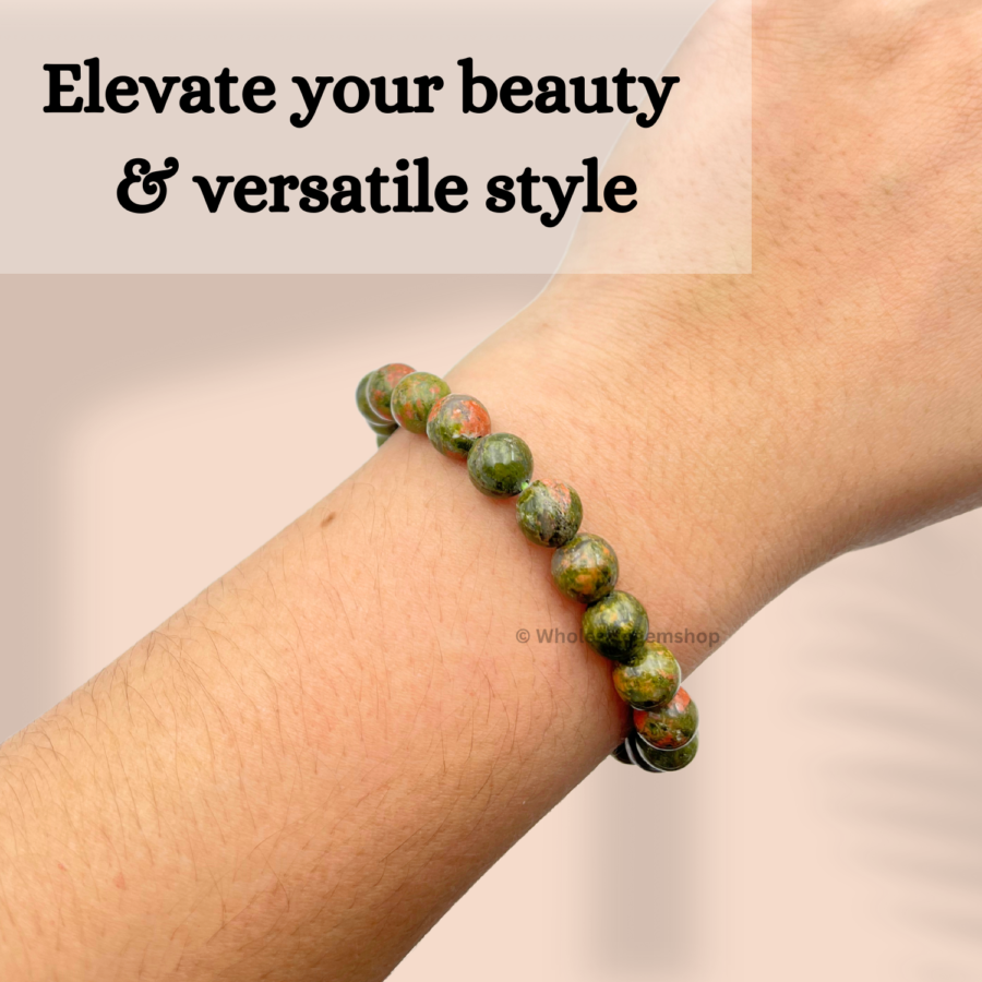 Unakite Single Stone Bracelet - Image 5