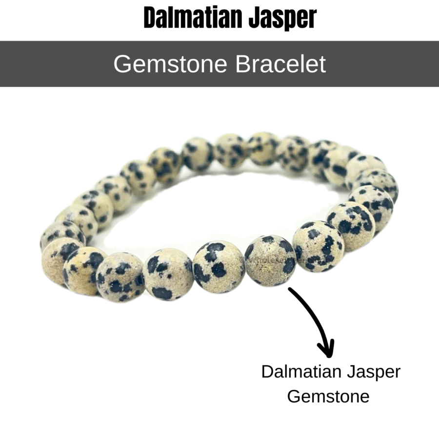Dalmatian Jasper Single Stone Bracelet - Image 2