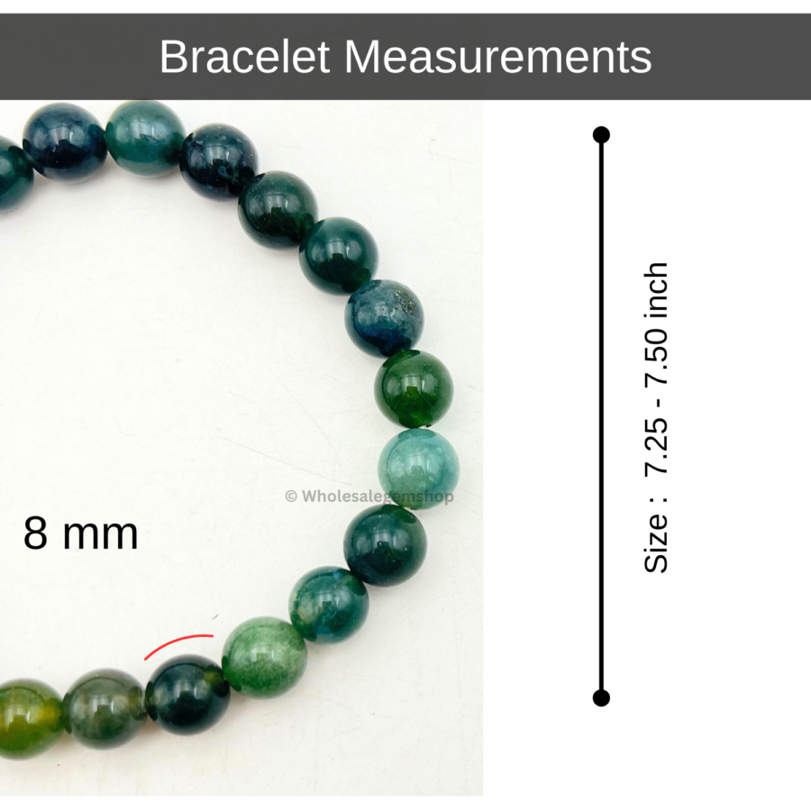 Moss Agate Single Stone Bracelet - Image 3