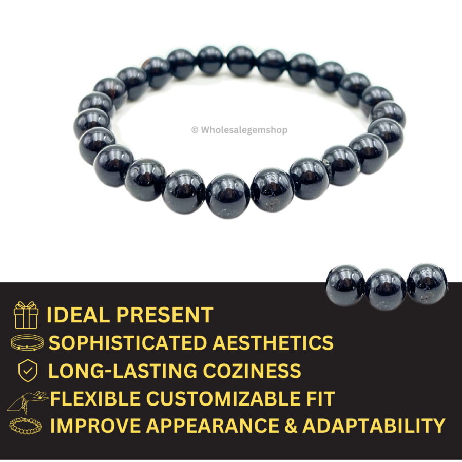 Black Tourmaline Single Stone Bracelet - Image 4