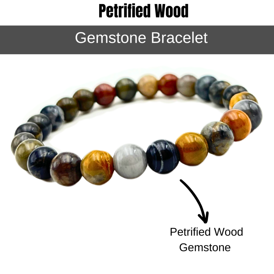 Petrified Wood Single Stone Bracelet - Image 2