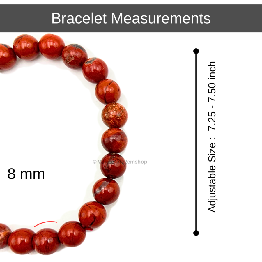 Red Jasper Single Stone Bracelet - Image 3