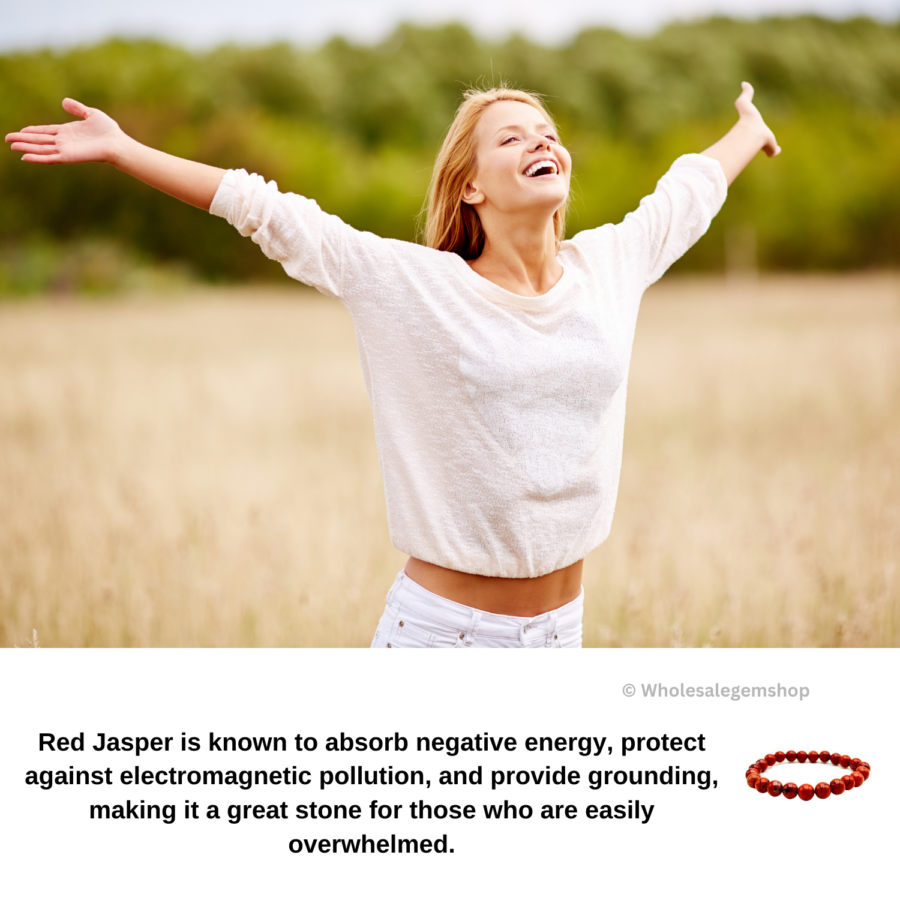 Red Jasper Single Stone Bracelet - Image 6
