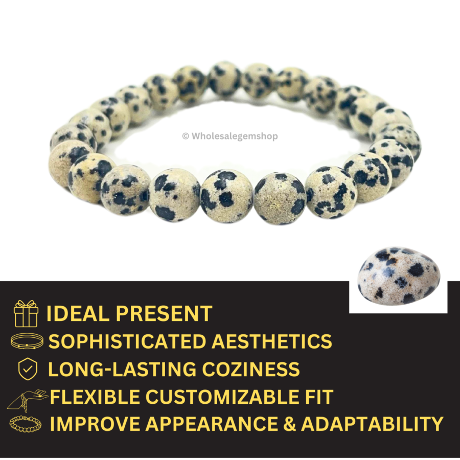 Dalmatian Jasper Single Stone Bracelet - Image 4