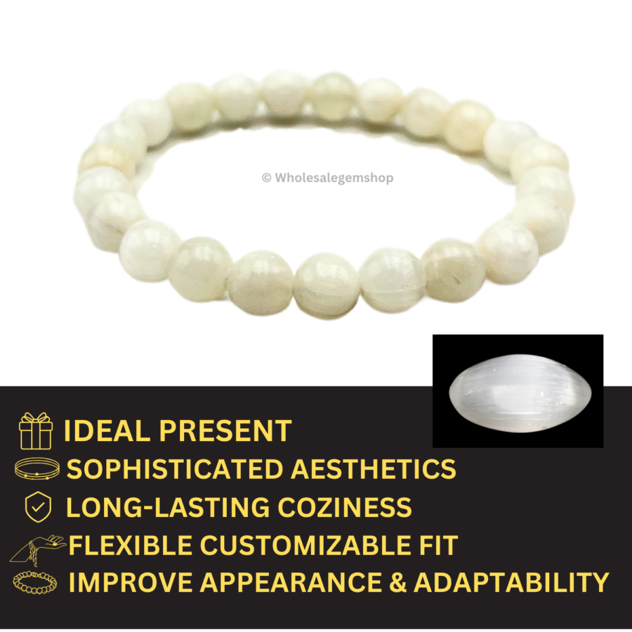 Selenite Single Stone Bracelet - Image 4