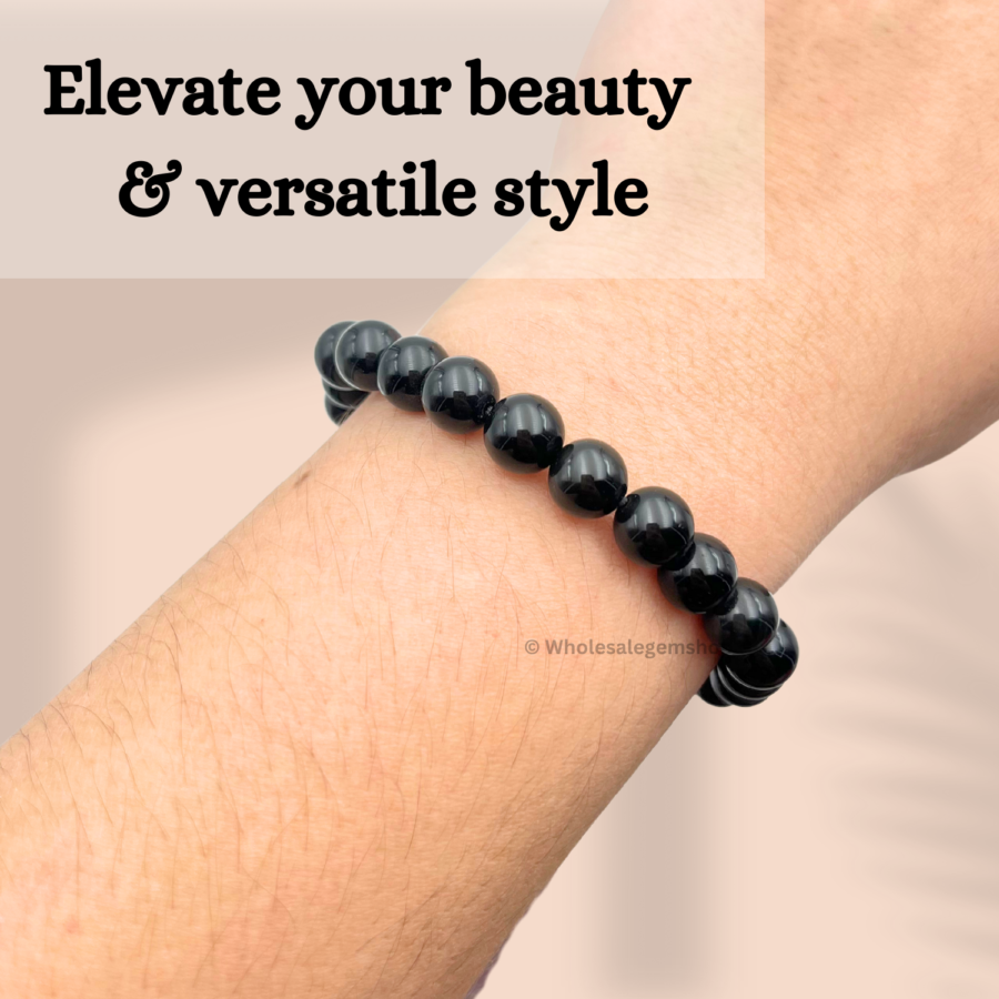 Black Obsidian Single Stone Bracelet - Image 5