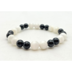 Selenite+Black Tourmaline Single Stone Bracelet