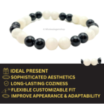 Selenite+Black Tourmaline Single Stone Bracelet - Image 4