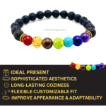 Lava + Seven Chakra Single Stone Bracelet - Image 4