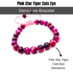 Pink Star Tiger Cats Eye Single Stone Dori Bracelet - Image 2