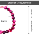 Pink Star Tiger Cats Eye Single Stone Dori Bracelet - Image 3