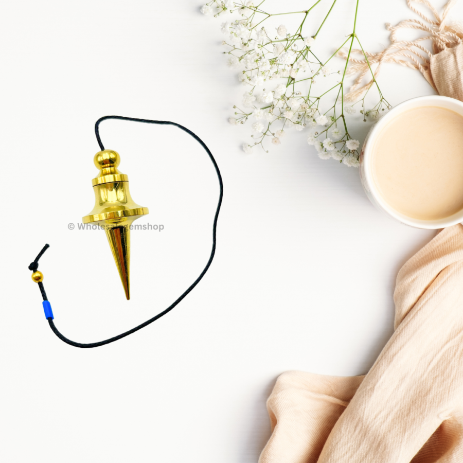 Long Disc Cone Gold  Metal Pendulums - Image 4
