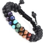 Seven Chakra Lava Double Layer Dori Bracelet