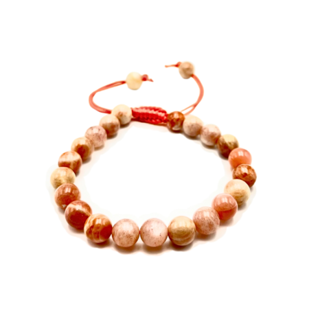 Peach Moonstone Single Stone Dori Bracelet
