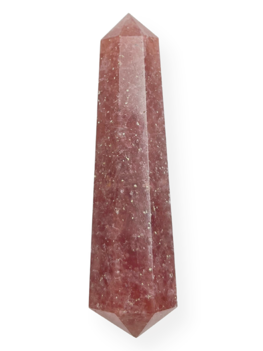 Strawberry Quartz Double Point Tower-3 inch - Image 2