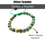 African Turquoise Single Stone Dori Bracelet - Image 2