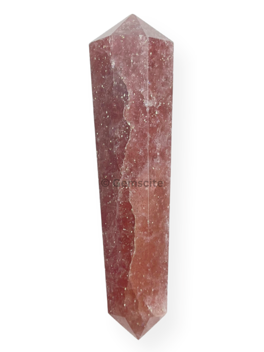 Strawberry Quartz Double Point Tower-3 inch - Image 5