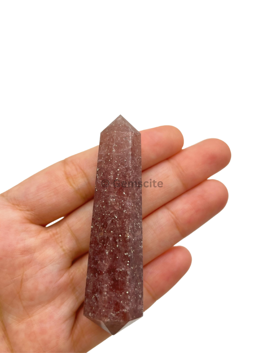 Strawberry Quartz Double Point Tower-3 inch