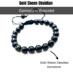 Gold Sheen Obsidian Single Stone Dori Bracelet - Image 2
